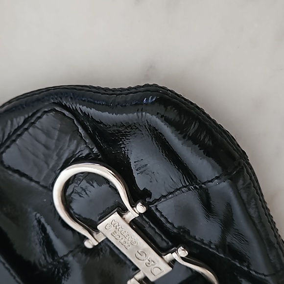 D & G - Y2K black leather silver logo shoulder bag - Picture 8 of 13